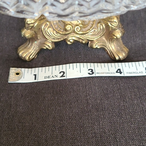 Beautiful Vintage Crystal and Brass Serving Dish - Picture 9 of 9